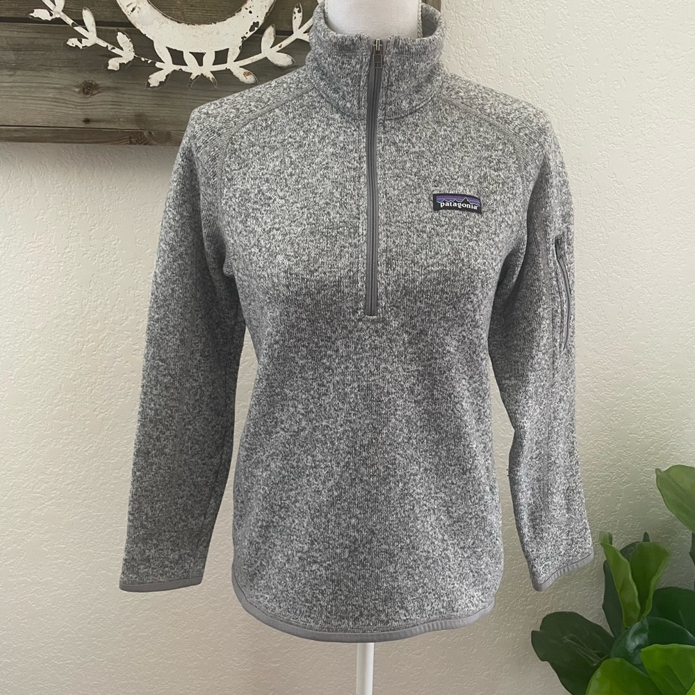 Patagonia better sweater gray quarter zip pullover‎ ladies S